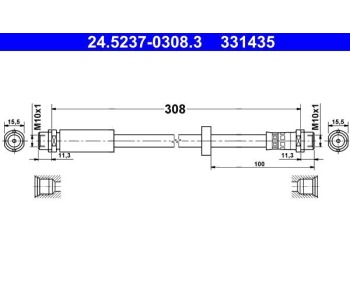 Спирачен маркуч ATE за AUDI A4 (8E2, B6) от 2000 до 2004